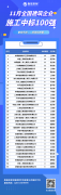 11月全國建筑企業施工中標100強！